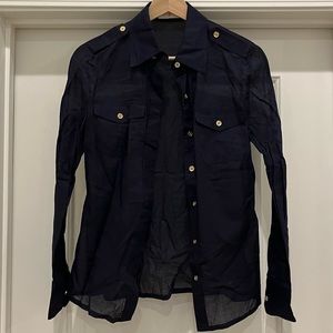 Tory Burch Sheer Cotton Button Down